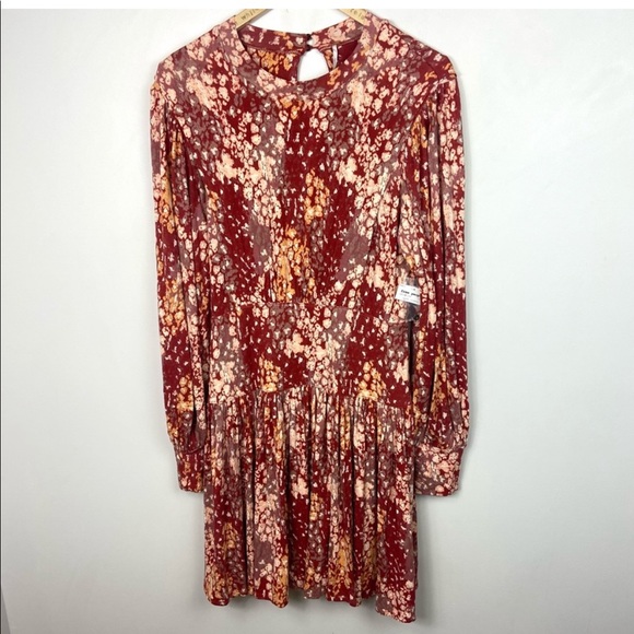 Free People Heartbeats Red Mini Dress Rust Boho - Picture 12 of 14